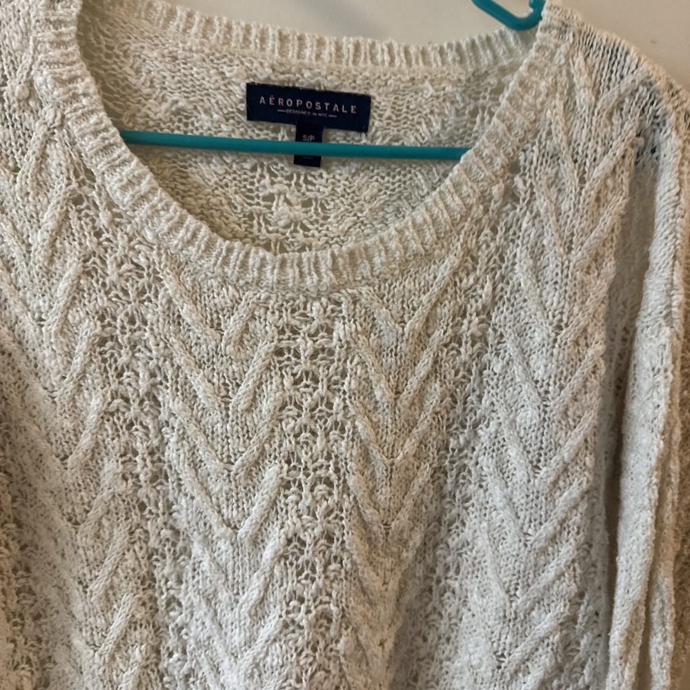 Aeropostale Women's Textured Knit Sweater - Cream